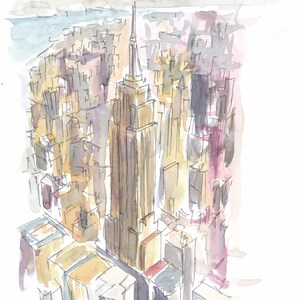 Midtown Manhattan Skyscraper Scene New York City - Limited Edition Fine Art Print - Original Painting available