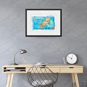 Rhodes Greece Illustrated Map With Landmarks and Highlights - Etsy
