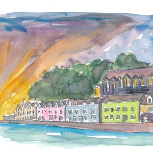 Portree Isle of Skye Scotland Sunset - Édition limitée Fine Art Print - Peinture originale disponible