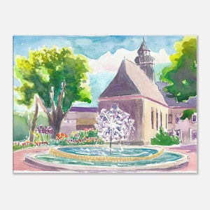 Dandelion Fountain in Limburg Lahn Hesse - Limited Edition Fine Art Print - Original Painting available