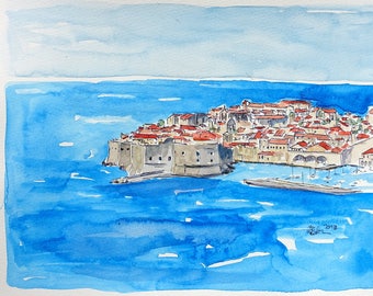 Dubrovnik Croatia, Pearl of the Adriatic Sea - Limited Edition Fine Art Print - Original Painting available