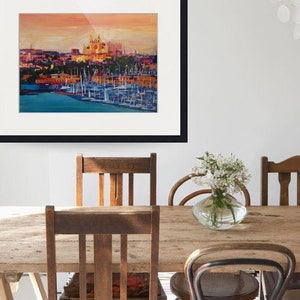 Spain Balearic Island Palma De Majorca With Harbour And Cathedral Limited Edition Fine Art Print Original Painting available image 5