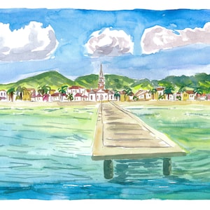 Coastal View Of Tropical Village Anse dArlet In Martinique - Limited Edition Fine Art Print -