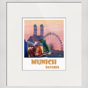 München Bayern Deutschland Retro Poster - Fine Art Print