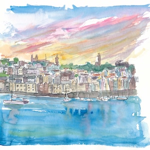 St Peter Port Guernsey Harbour Scene - Limited Edition Fine Art Print - Original Painting available