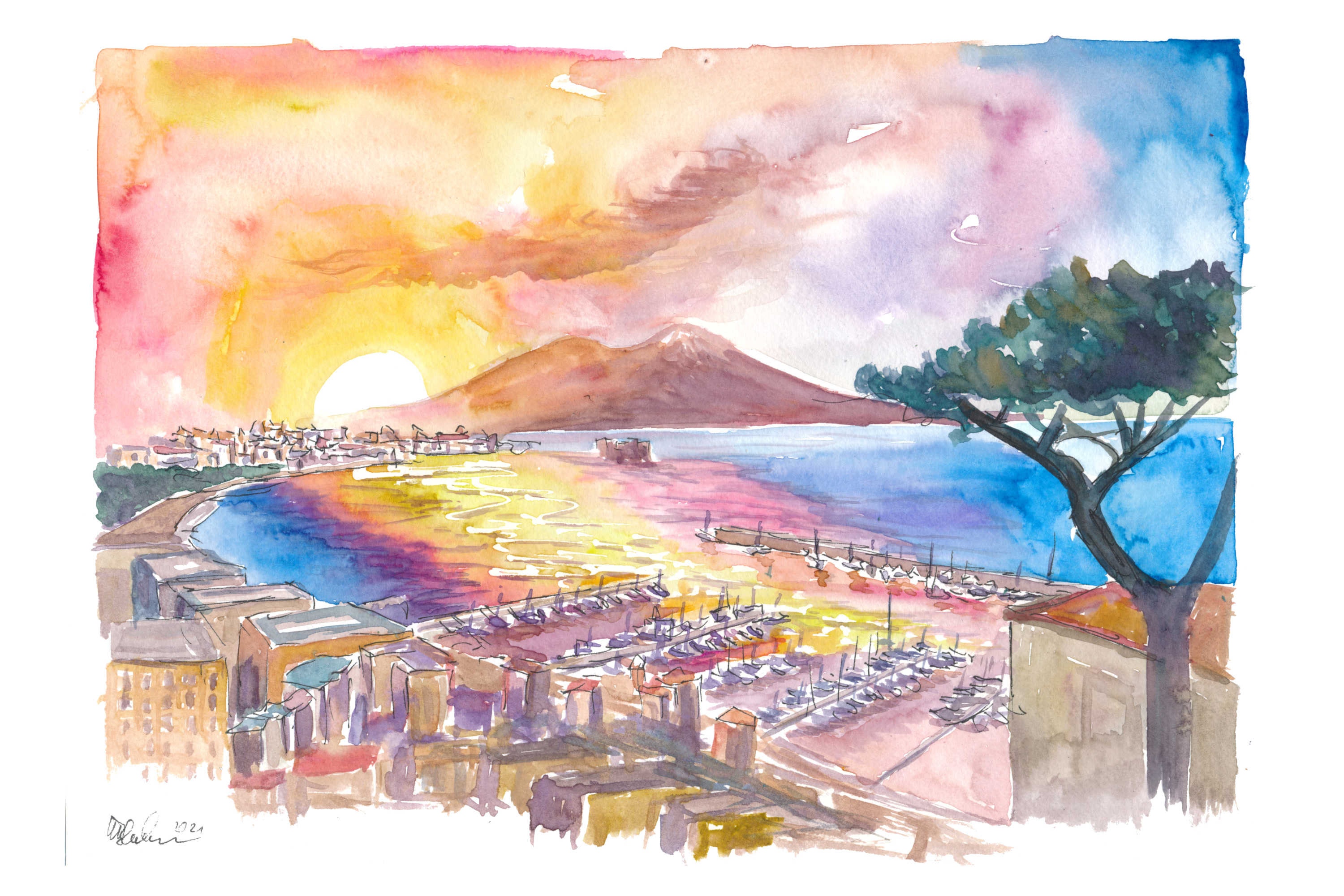 naples morning アクリル画 naples morning アクリル画