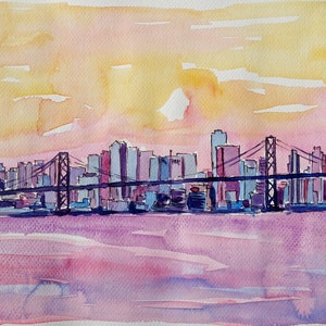 Super San Francisco Skyline In Bay Area Dreams - Fine Art Print Giclee - Original disponible
