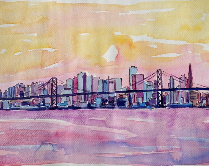 Super San Francisco Skyline In Bay Area Dreams - Fine Art Print Giclee - Original Available