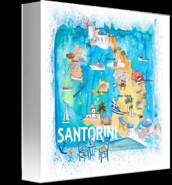 「サントリーニ島風景」ジャン・クロード・キリチ 額　リトグラフ 絵画　直筆サイン ジャン・クロード・キリチ 『サントリーニ島の青いドーム