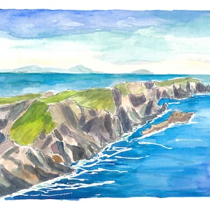 Malin Head Northernmost Point of Ireland in County Donegal - Limited Edition Fine Art Print - Original Painting available