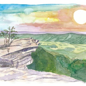 Dream of Hiking Appalachian Trail met McAfee Knob - Limited Edition Fine Art Print - Origineel schilderij beschikbaar