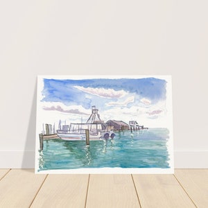 Key West Florida Marina with Excursion Boats - Limited Edition Fine Art Print -