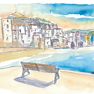 Incredible Cefalu Sicily Waterfront Painting & Limited Edition Fine Art Print