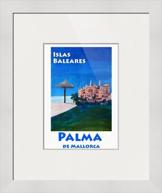Palma de Majorca with La Seu Cathedral - Retro Vintage Poster