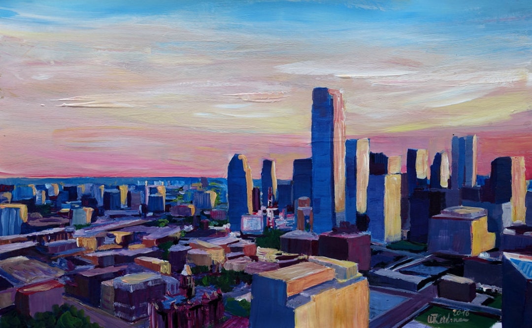 Dallas Texas Impressive Skyline at Dusk - Limited Edition Fine Art ...
