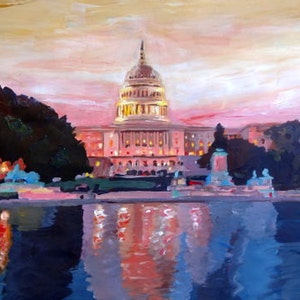 United States Capitol in Washington D.C. at Sunset