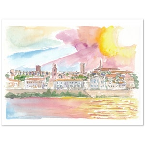 Arles historique avec vue sur la vieille ville - Tirage d'art en édition limitée - Peinture originale disponible