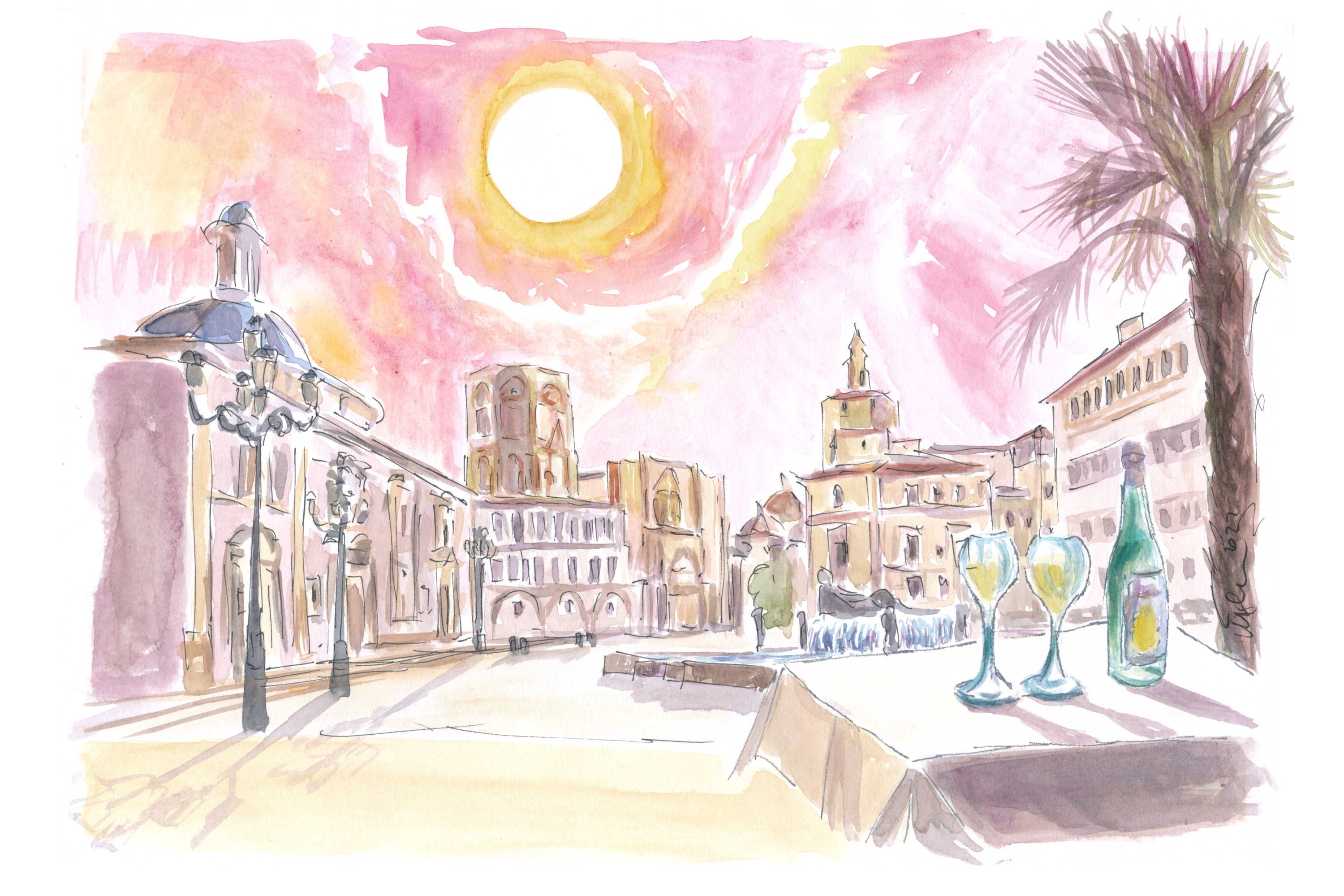 日本画　スペイン広場 A4サイズ「スペイン広場」 絵画 hiroma2 通販 16351987｜Creema