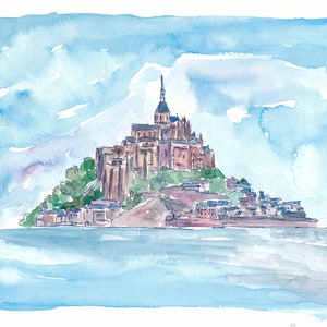 Impressive Mount Saint Michel In France - Limited Edition Fine Art Print - Original Painting available