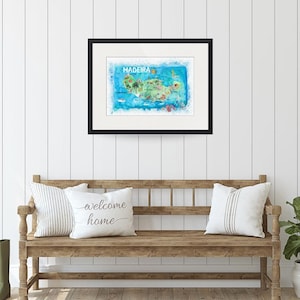 Madeira Portugal Island Illustrated Map with Landmarks and Highlights - Fine Art Print image 4