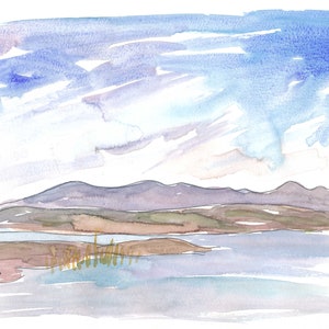 Connemara Ireland Incredible Landscape with Lough and Hills - Limited Edition Fine Art Print - Original Painting available