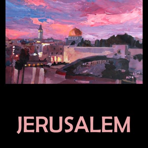 Retro Travel Poster Jerusalem Holy City - Fine Art Print
