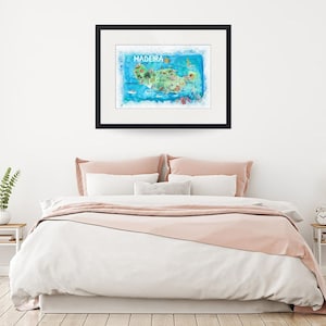 Madeira Portugal Island Illustrated Map with Landmarks and Highlights - Fine Art Print image 6