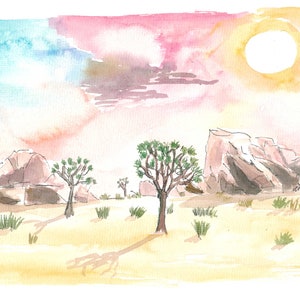 Sunset in Joshua Tree National Park - Limited Edition Fine Art Print - Original Painting available