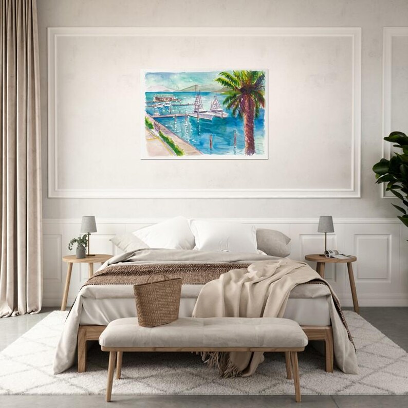 Harbor Scene in Red Hook St Thomas US Virgin Islands Limited Edition