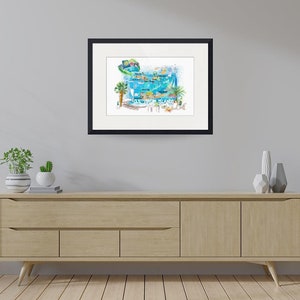 US Virgin Islands Illustrated Travel Map With Roads and - Etsy