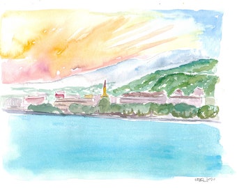 Papeete Waterfront View And French Polynesian Dreams - Limited Edition Fine Art Print - Original Painting available