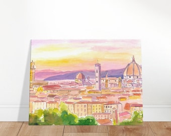 フィレンツェの絵画：オリジナル水彩画、イタリアの都市景観 - Etsy 日本
