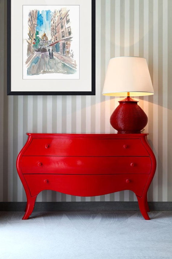 パリ、フランス、モンマルトル、サクレクール寺院の街並み - 限定版