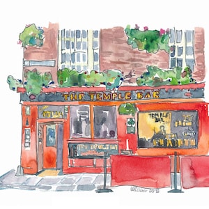 Ireland Dublin The Temple Bar Street Scene - Limited Edition Fine Art Print - Original Painting available