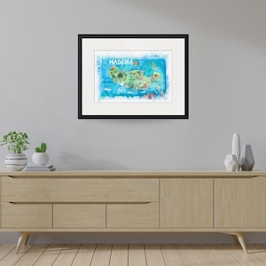 Madeira Portugal Island Illustrated Map with Landmarks and Highlights - Fine Art Print image 7