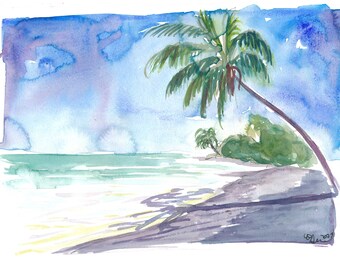 French Polynesian Dreams At The Beach in Tahiti - Limited Edition Fine Art Print - Original Painting available
