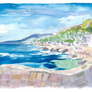 Mediterranean Dreams in Cote dAzur Provence France - Limited Edition Fine Art Print - Original Painting available
