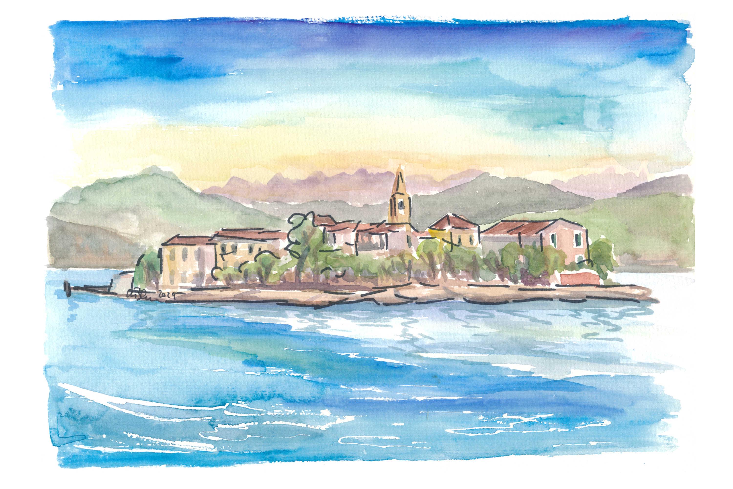 Isola Dei Pescatori Seascape With Lago Maggiore Borromean Islands