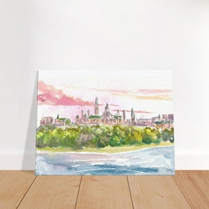 Ottawa Ontario Canada Parliament Hill Cityscape - Limited Edition Fine Art Print - Original Painting available