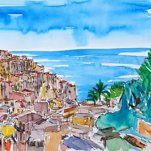Vernazza Colorful Cinque Terre on Italian Riviera - Fine Art Print - Original Available