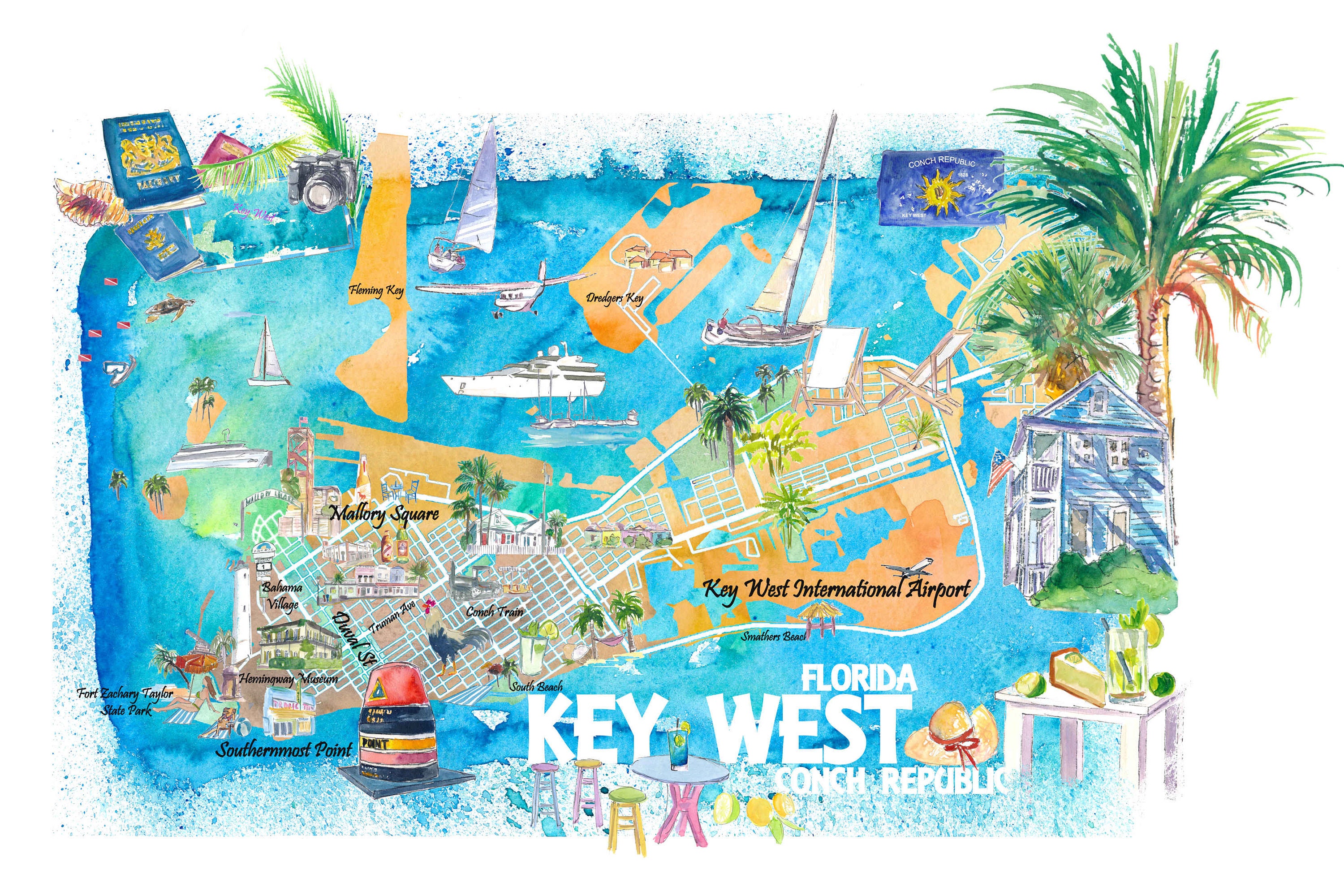 Key West Tourist Map Mapsru
