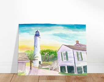 Amazing Key West Morning with the wonderful Lighthouse - Limited Edition Fine Art Print - Original Painting available