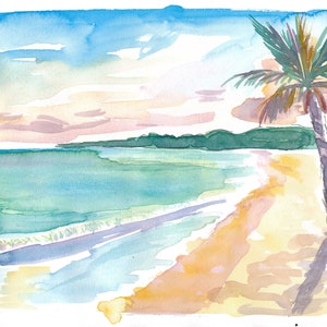 Grand Anse Beach Caribbean Vibes en Granada - Impresión de bellas artes de edición limitada - Pintura original disponible