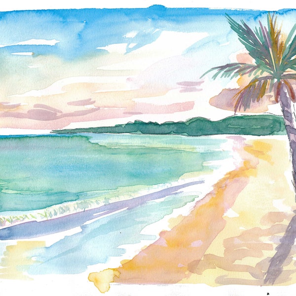 Grand Anse Beach Caribbean Vibes In Grenada - Limited Edition Fine Art Print - Original Painting available