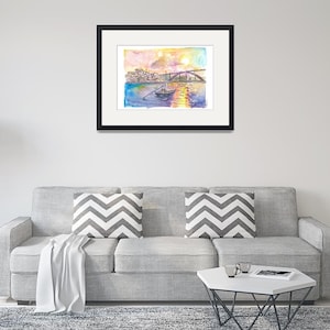 Porto Portugal Old City with Ponte Luís I and Sunset - Limited Edition Fine Art Print - Original Painting available image 10