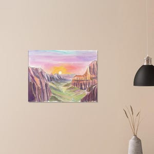 Sunrise of Zion National Park Sandstone Rocks Angels Landing - Limited Edition Fine Art Print - Original Painting available