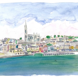 Cobh Ireland Co Cork Waterfront View - Limited Edition Fine Art Print - Original Painting available