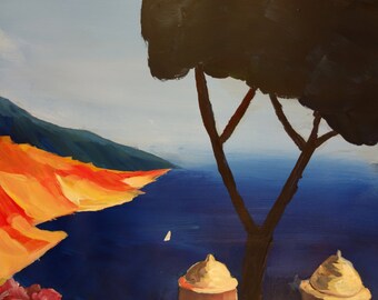 Ravello Salerno Italy View of Amalfi Coast from Villa Rufolo Painting & Fine Art Print