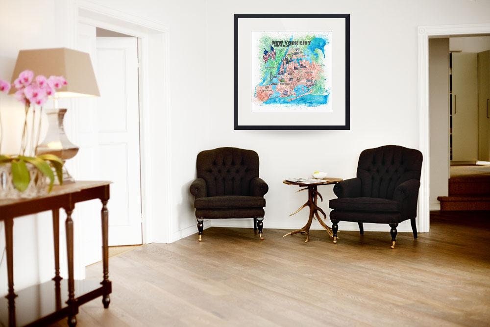 Impression Sur Toile Murale New York City Illustrated - Art Moderne, Multicolore