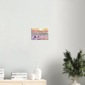 Amazing Marrakech Morocco Rooftop Romance with Tea and Fna Square - Limited Edition Fine Art Print - Original Painting available image 8